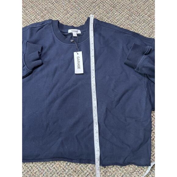 Garage Pullover Chopped Crew Sweater Women’s XXS/XS Soft Terry Blue NWT - Picture 6 of 10